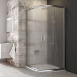 RAVAK - Blix Čtvrtkruhový sprchový kout čtyřdílný BLCP4-90, 88-90 cm, satin/sklo Grape (3B270U00ZG)