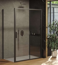 RAVAK - Blix Sprchová stěna BLSPS-90, 89-90 cm, černá/čiré sklo (X9BM70300Z1)