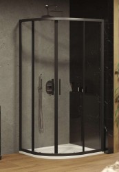 RAVAK - Blix Sprchový kout Slim BLSCP4-80, 80x80 cm, černá/čiré sklo (X3BM40300Z1)