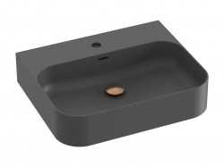 RAVAK - Ceramic Umyvadlo 55x45 cm, s přepadem, otvor pro baterii, antracit (XJX03155005)