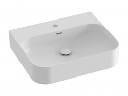 RAVAK - Ceramic Umyvadlo 55x45 cm, s přepadem, otvor pro baterii, matná bílá (XJX0E155006)