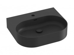 RAVAK - Ceramic Umyvadlo 55x45 cm, s přepadem, otvor pro baterii, matná černá (XJX0D155003)