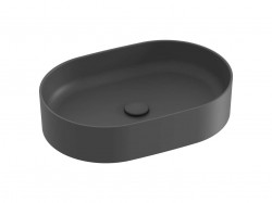 RAVAK - Ceramic Umyvadlo na desku 55x37 cm, bez přepadu, bez otvoru pro baterii, antracit (XJX03155000)