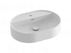 RAVAK - Ceramic Umyvadlo na desku 55x40 cm, s přepadem, otvor pro baterii, matná bílá (XJX0E155001)