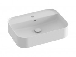 RAVAK - Ceramic Umyvadlo na desku 55x40 cm, s přepadem, otvor pro baterii, matná bílá (XJX0E155005)