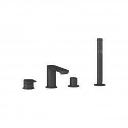 RAVAK - Chrome II Baterie na okraj vany, 4-otvorová instalace, matná černá (X070593)