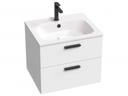 RAVAK - Chrome II Umyvadlová skříňka 60x50x49 cm, 2 zásuvky, lesklá bílá (X000001744)