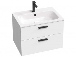 RAVAK - Chrome II Umyvadlová skříňka 70x50x49 cm, 2 zásuvky, lesklá bílá (X000001745)