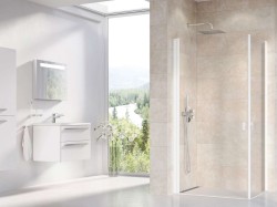 RAVAK - Chrome Sprchové dveře CRV1-90, 90x195 cm, matná bílá/čiré sklo (1QV70E01Z1)