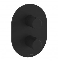 RAVAK - Chrome Termostatická baterie pod omítku pro 2 spotřebiče, s tělesem, černá (X070432)