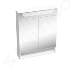 RAVAK - Classic II Zrcadlová skříňka s LED osvětlením, 600x140x760 mm, 2 dvířka, lesklá bílá (X000001469)