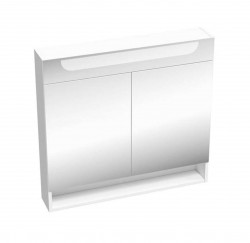 RAVAK - Classic II Zrcadlová skříňka s LED osvětlením, 80x14x76 cm, 2 dvířka, lesklá bílá (X000001471)