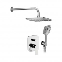RAVAK - Classic Sprchový set s baterií pod omítku, s tělesem, 25x25 cm, 3 proudy, chrom (X07S017)