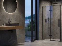 RAVAK - Cool! Sprchové dveře 100x195 cm, černá/čiré sklo (X0VVAC300Z1)