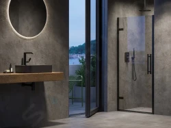RAVAK - Cool! Sprchové dveře 80x195 cm, černá/čiré sklo (X0VV40300Z1)