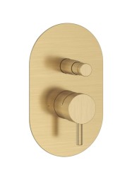 RAVAK - Espirit Baterie pod omítku, pro 2 spotřebiče, s tělesem, kartáčované zlato (X070608)