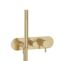 RAVAK - Espirit Baterie pod omítku, pro 3 spotřebiče, s příslušenstvím, kartáčované zlato (X070606)