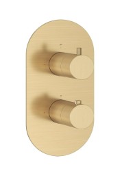 RAVAK - Espirit Termostatická baterie pod omítku, pro 2 spotřebiče, kartáčované zlato (X070610)