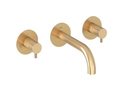 RAVAK - Espirit Umyvadlová baterie pod omítku, 3-otvorová instalace, s tělesem, kartáčované zlato (X070600)