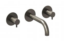 RAVAK - Espirit Umyvadlová baterie pod omítku, 3-otvorová instalace, s tělesem, kartáčovaný grafit (X070313)