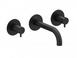 RAVAK - Espirit Umyvadlová baterie pod omítku, 3-otvorová instalace, s tělesem, matná černá (X070276)
