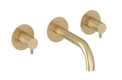 RAVAK - Espirit Vanová baterie pod omítku, 3-otvorová instalace, s tělesem, kartáčované zlato (X070601)