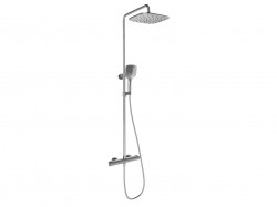 RAVAK - Flat Sprchový set s termostatem, 25x25 cm, 3 proudy, chrom (X070442)