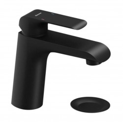 RAVAK - Flat Umyvadlová baterie s výpustí, Click-Clack, matná černá (X070172)