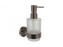 RAVAK - Kona Dávkovač mýdla s držákem, sklo/kartáčovaný grafit (X07P1336)