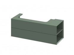 RAVAK - Lite Umyvadlová skříňka 120x45x43 cm, 2 zásuvky, Grey Green (X000001894)