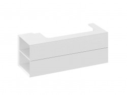 RAVAK - Lite Umyvadlová skříňka 120x45x43 cm, 2 zásuvky, lesklá bílá (X000001879)