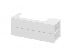 RAVAK - Lite Umyvadlová skříňka 120x45x43 cm, 2 zásuvky, lesklá bílá (X000001891)