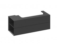 RAVAK - Lite Umyvadlová skříňka 120x45x43 cm, 2 zásuvky, matná černá (X000001880)