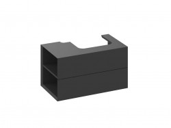 RAVAK - Lite Umyvadlová skříňka 80x45x43 cm, 2 zásuvky, matná černá (X000001874)