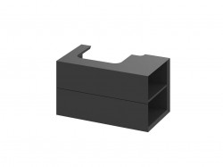 RAVAK - Lite Umyvadlová skříňka 80x45x43 cm, 2 zásuvky, matná černá (X000001886)