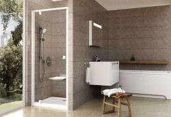 RAVAK - Pivot Sprchové dveře, 76-81 cm, bílá/čiré sklo (03G40101Z1)