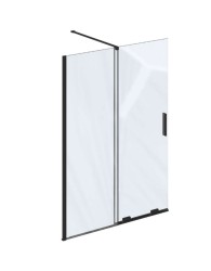 RAVAK - Roll Sprchová stěna Walk-In 110x195 cm, černá/čiré sklo (X9WVD0300Z1)