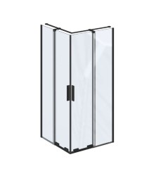 RAVAK - Roll Sprchový kout 90x90 cm, černá/čiré sklo (X14V70300Z1)