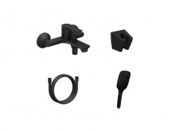 RAVAK - Solar Vanová baterie s příslušenstvím, matná černá (X07S106)