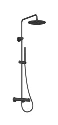 RAVAK - Spring Sprchový set s termostatem, průměr 25 cm, matná černá (X070558)