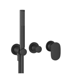 RAVAK - Spring Vanová baterie pod omítku, 2-otvorová instalace, s tělesem, s příslušenstvím, matná černá (X070553)