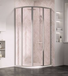 RAVAK - Supernova Čtvrtkruhový sprchový kout čtyřdílný SKCP4-80, 78-80 cm, satin/čiré sklo (3114OU02Z1)