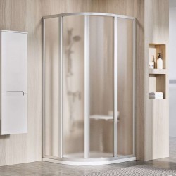 RAVAK - Supernova Čtvrtkruhový sprchový kout čtyřdílný SKCP4-80, 78-80 cm, satin/sklo Grape (3114OU02ZG)