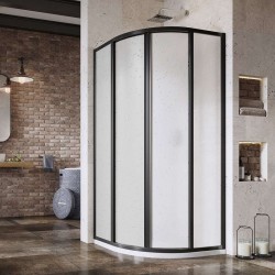 RAVAK - Supernova Čtvrtkruhový sprchový kout čtyřdílný SKCP4-90, 88-90 cm, černá/Pearl (3117O30211)