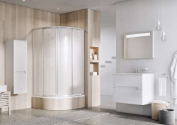 RAVAK - Supernova Čtvrtkruhový sprchový kout čtyřdílný SKCP4-90 Sabina, 88-90 cm, satin/Pearl (31177VU0011)