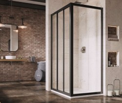 RAVAK - Supernova Sprchová stěna APSS-75, 72-76 cm, černá/čiré sklo (940303R2Z1)