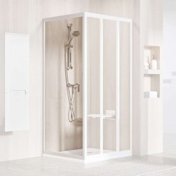 RAVAK - Supernova Sprchová stěna APSS-80, 77-81 cm, bílá/čiré sklo (940401R2Z1)