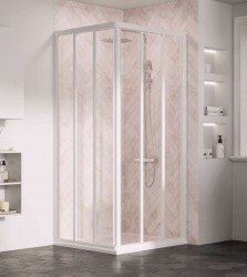 RAVAK - Supernova Sprchové dveře ASRV3-90, 87-89 cm, bílá/čiré sklo (15V701R2Z1)