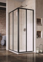 RAVAK - Supernova Sprchové dveře SRV2-100 S, 97-99 cm, černá/čiré sklo (14VA03O2Z1)