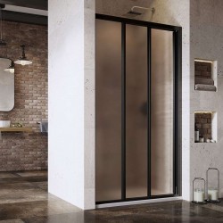 RAVAK - Supernova Sprchové dveře trojdílné ASDP3-120, 117-121 cm, černá/sklo Grape (00VG03R2ZG)